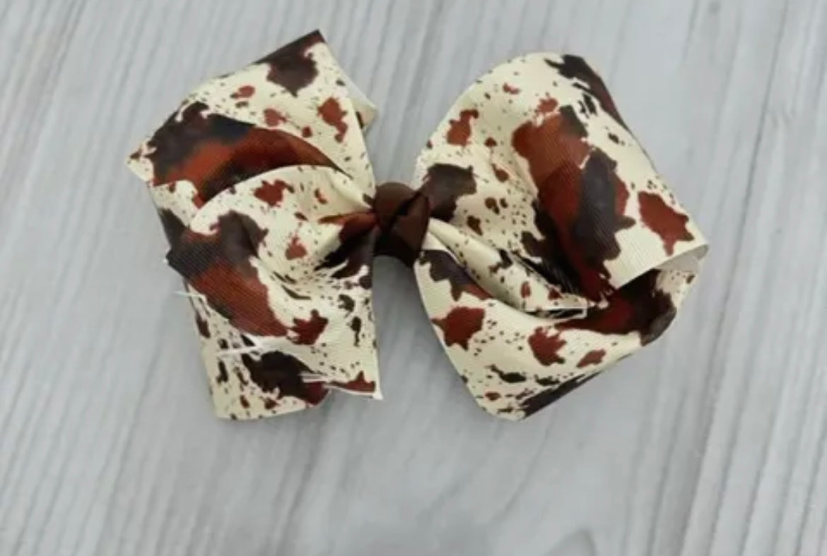 Cow print bows