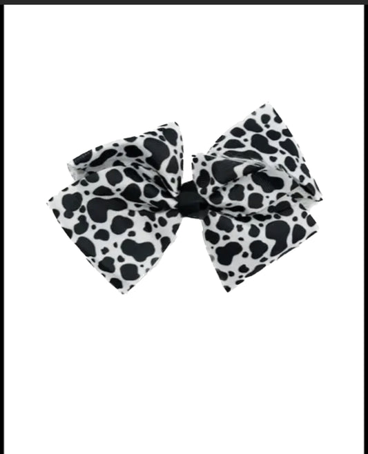 Cow print bows